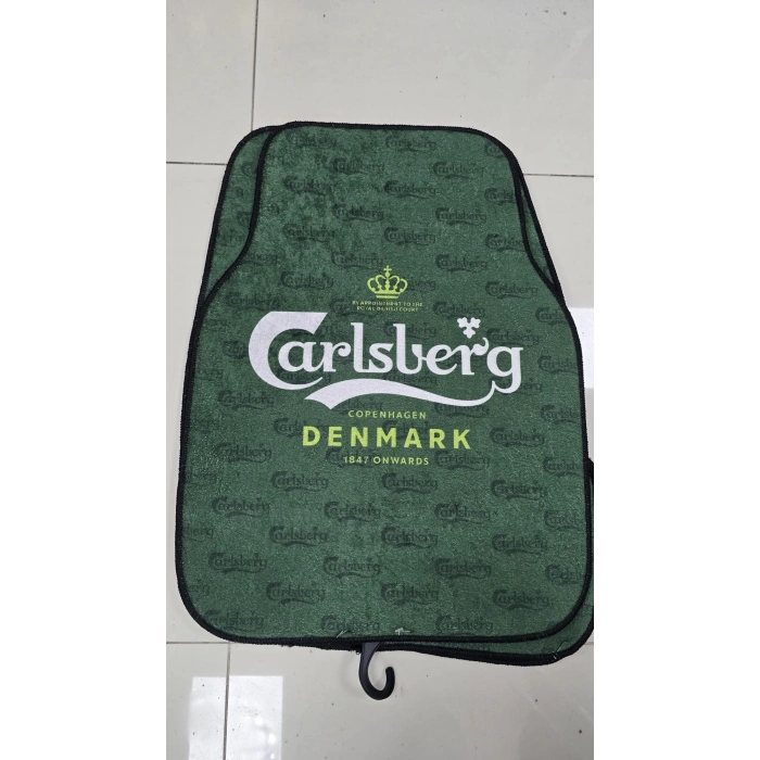 CARLSBERG DESEN KAYMAZ TABAN DEKORATİF OTO HALI PASPAS ÜNİVERSAL YIKANABİLİR HER ARACA UYUMLU