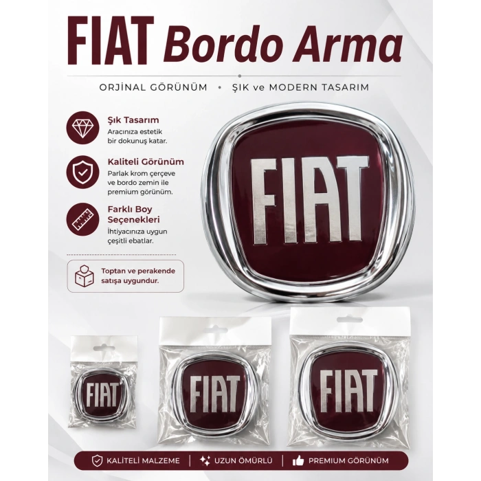 Fiat Bordo Arma 75 mm – Krom Çerçeveli Küçük Boy