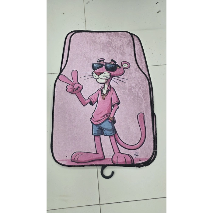 Pink pembe panter KAYMAZ TABAN DEKORATİF OTO Paspas