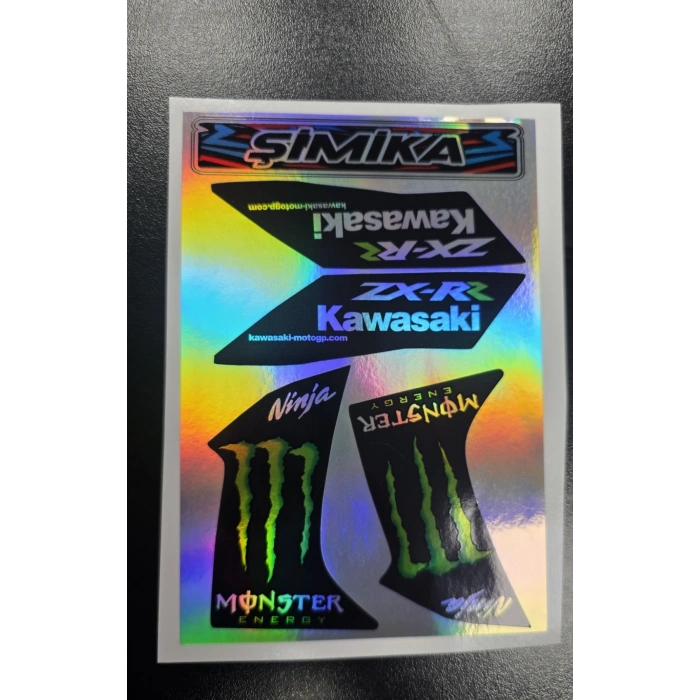 MOTOR HOLOGRAM 10X15 CM KALİTELİ BASKI STICKER 10 adet ETIKET monster