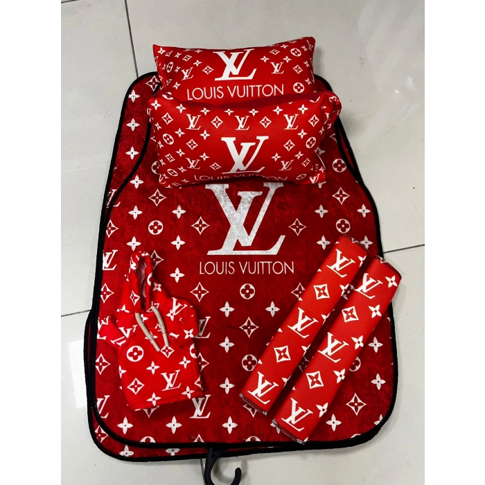 KIRMIZI LV PASPAS SETİ , İKİLİ YASTIK KEMER, VİTES POLARI