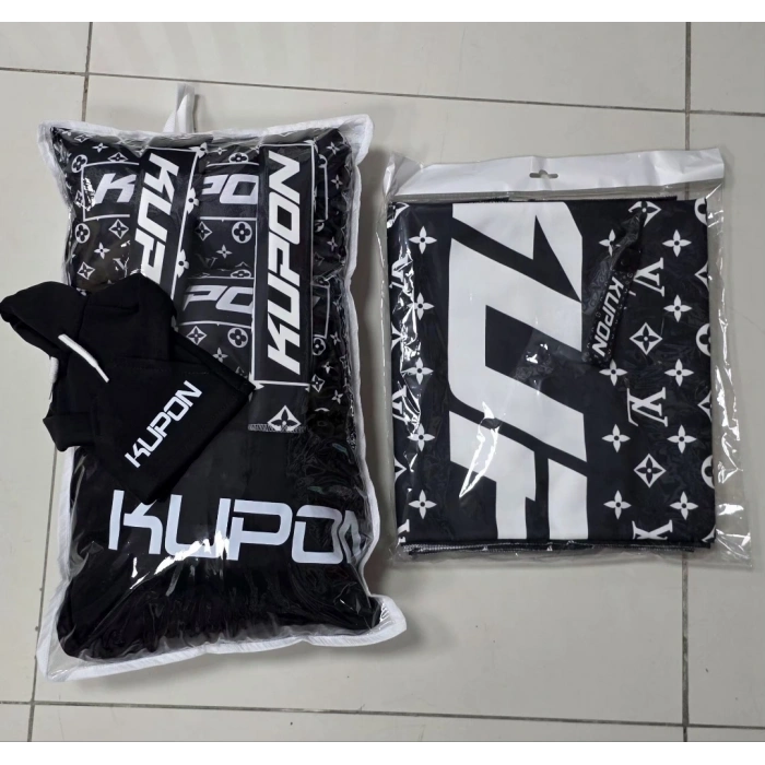 KUPON LV SÜPER SET DÖRTLÜ SERVİS KILIFI + İKİLİ YASTIK VE KEMER KILIFI +VİTES POLARI ve HAVLU SET TOPRPIDO VE SIRT HAVLUSU
