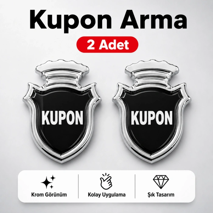 Kupon Chia Arma Krom Oto Amblem – 5 × 3,5 cm