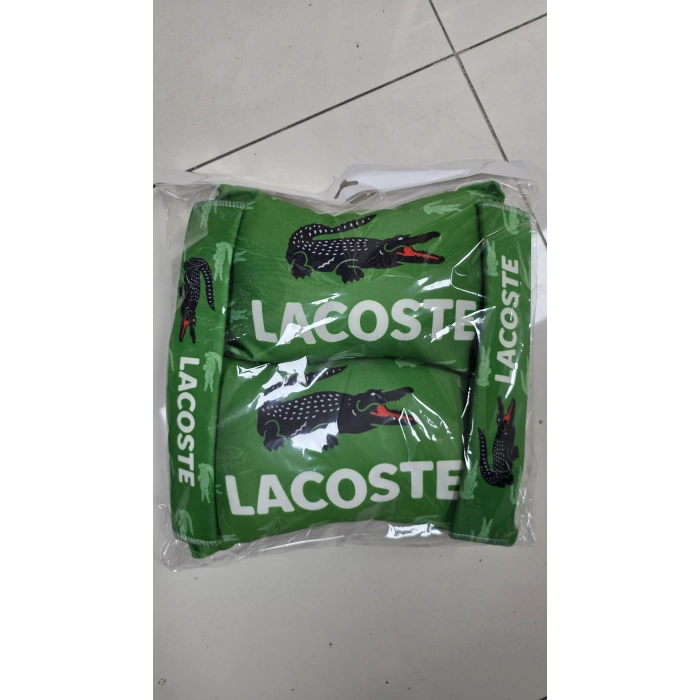 Lacoste-xx  Yesil İKİLİ YASTIK VE KEMER KILIFI SETİ