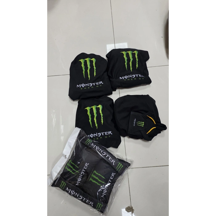 MONSTER SÜPER SET DÖRTLÜ SERVİS KILIFI + İKİLİ YASTIK VE KEMER KILIFI +VİTES POLARI