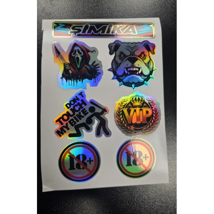 +18 HOLOGRAM 10X15 CM KALİTELİ BASKI STICKER 10 adet ETIKET