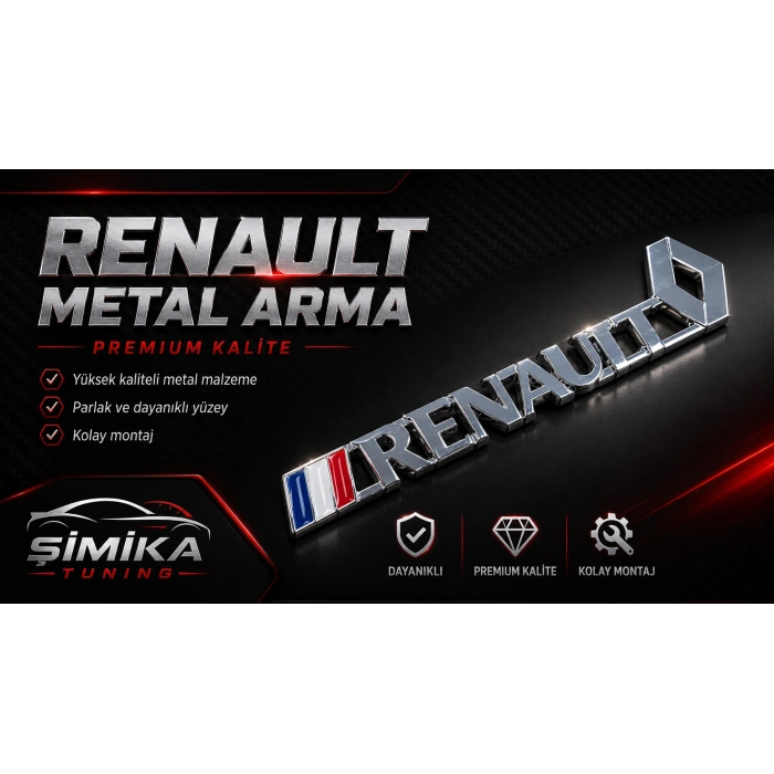 RENAULT 3D Araç Arması – Çamurluk ve Bagaj İçin 2 Adet
