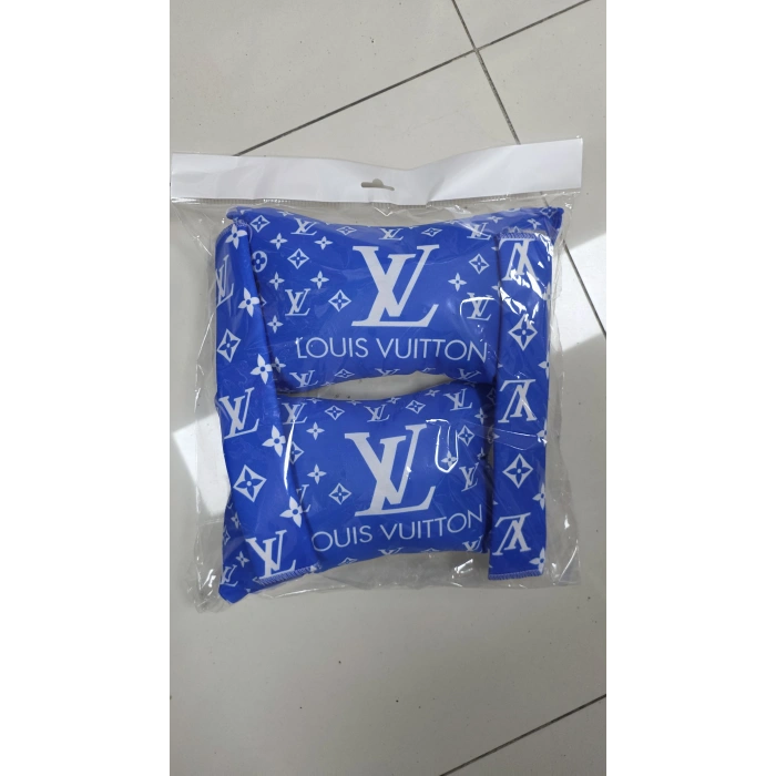 LV Mavi İKİLİ YASTIK VE KEMER KILIFI SETİ