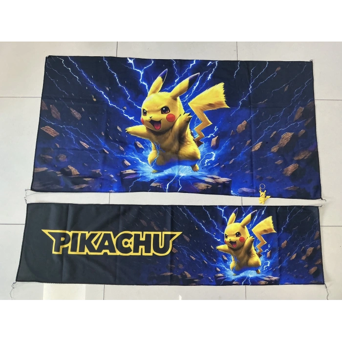 PİKACHU SIRT HAVLUSU SETİ ÖN VE ARKA (ANAHTARLIK HEDİYE)