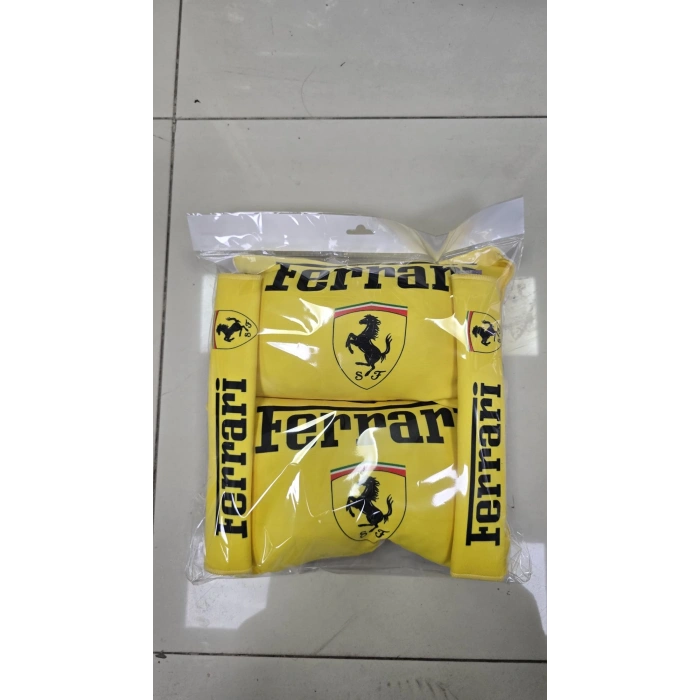 FERRARİ İKİLİ YASTIK VE KEMER KILIFI SETİ