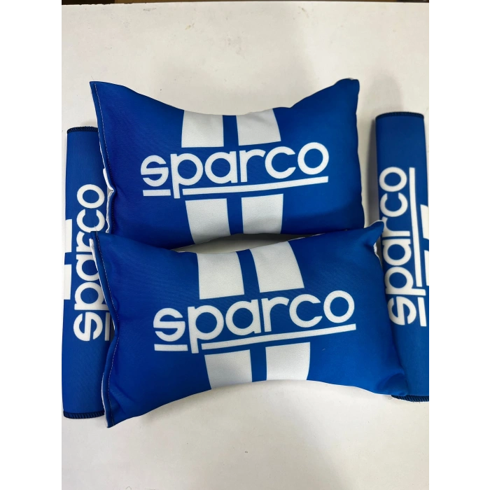 MAVİ SPARCO İKİLİ YASTIK VE KEMER KILIFI SETİ