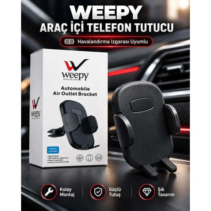 KLIPS ARABA TELEFON TUTACAĞI VANTUZLU Klima TUTACAKLI