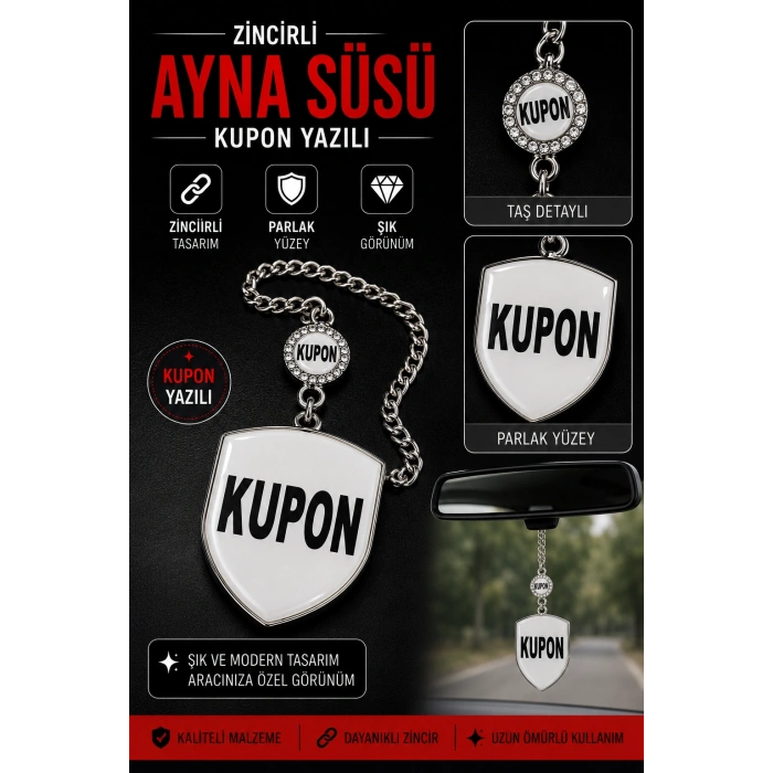 KUPON Zincirli Ayna Süsü – Şık Tasarım, Dayanıklı Zincir