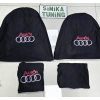 AUDİ SİYAH OTO SERVİS KILIFI ÖN ARKA KILIF 4 PARÇA(ARKA 2 PARCA LOGOLU) 1.KALİTE PENYE ESNEK LİKRALI KUMAŞ ÜNİVERSAL YIKANABİLİR