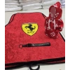 FERRARİ DEKOR OTOMOBİL HALI PASPAS ÖN ARKA TAKIM 4 PARÇA VE KUPON VİTES POLARI HEDİYELİ