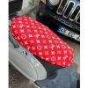LV DESEN KIRMIZI BEYAZ MOTORSİKLET SELE KILIFI 1.KALİTE LİKRALİ PENYE YIKANABİLİR