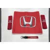 HONDA KIRMIZI OTOMOBİL TORPİDO HAVLUSU VE 2Lİ KEMER KILIFI VE 2Lİ ARAÇ TUTAMAÇI