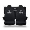 TOFAŞ OTOMOBİL SİYAH ÖN ARKA KILIF(ARKA 2 PARÇA LOGOLU) LİKRALI ESNEK TÜM ARAÇ MODELLERİNE UYUM SAĞLAR