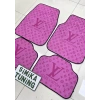 LV PEMBE KAYMAZ TABAN DEKORATİF OTO HALI PASPAS ÜNİVERSAL YIKANABİLİR HER ARACA UYUMLU
