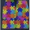 LEGO PUZZLE DESEN KAYMAZ TABAN DEKORATİF OTO HALI PASPAS ÜNİVERSAL YIKANABİLİR (KANCALI KUMAŞ ANAHTARLIK HEDİYELİ)