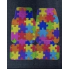 LEGO PUZZLE DESEN KAYMAZ TABAN DEKORATİF OTO HALI PASPAS ÜNİVERSAL YIKANABİLİR (KANCALI KUMAŞ ANAHTARLIK HEDİYELİ)
