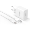 APRİCOT LİGHTNİNG VE USB UÇLU ŞARJ KABLOSU VE ADAPTÖR 18W