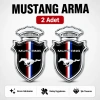 MUSTANG Chia Arma Krom Oto Amblem – 5 × 3,5 cm