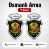 OSMANLI Chia Arma Krom Oto Amblem – 5 × 3,5 cm