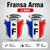 FRANCE Chia Arma Krom Oto Amblem – 5 × 3,5 cm