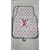 LV BEYAZ KIRMIZI DESENLİ DESEN KAYMAZ TABAN DEKORATİF OTO HALI PASPAS ÜNİVERSAL YIKANABİLİR HER ARACA UYUMLU