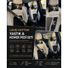 LV SİYAH OTO SERVİS KILIFI ÖN VE ARKA 4PARÇA TAKIM 1.KALİTE VE DERİ YASTIK VE KEMER KILIFI KONFOR BAŞLIK SETİ