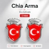 AY YILDIZ Chia Arma Krom Oto Amblem – 5 × 3,5 cm