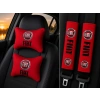 FIAT KIRMIZI İKİLİ YASTIK VE KEMER KILIFI SETİ