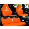 Renault Turuncu Oto Servis Kılıfı 1.kalite Penye kumaş Ön Arka takım 4 parça (Arka logolu) yikanabilir esnek likrali