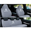 Renault Gri Oto Servis Kılıfı 1.kalite Penye kumaş Ön Arka takım 4 parça (Arka logolu) yikanabilir esnek likrali