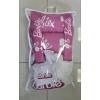 BEYAZ BARBİE SÜPER SET DÖRTLÜ SERVİS KILIFI + İKİLİ YASTIK VE KEMER KILIFI +VİTES POLARI
