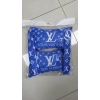 LV Mavi İKİLİ YASTIK VE KEMER KILIFI SETİ