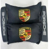 SİYAH PORSCHE İKİLİ YASTIK VE KEMER KILIFI SETİ