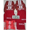 SPARCO KIRMIZI DEKOR HALI PASPAS VE SERVİS KILIFI /2Lİ BOYUN YASTIĞI VE 2Lİ KEMER KILIFI(vites polar hediyeli)