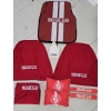 SPARCO KIRMIZI DEKOR HALI PASPAS VE SERVİS KILIFI /2Lİ BOYUN YASTIĞI VE 2Lİ KEMER KILIFI(vites polar hediyeli)