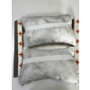 TURUNCU YAZILI BEYAZ  İKİLİ YASTIK VE KEMER KILIFI SETİ