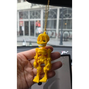 İskelet Kuru Kafa Ayna Süsü Anahtarlık (sarı)