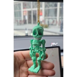 İskelet Kuru Kafa Ayna Süsü Anahtarlık (yeşil)