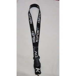 Kupon Siyah Kumaş Anahtarlık, Boyun Askı İpi Kancalı