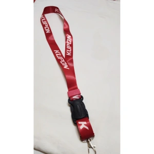 Kupon Kırmızı Boyun Askı İp, Kumaş Kancalı Ayna İpi Anahtarlık