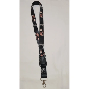 The Godfather Desenli Boyun Askı İpi, Kancalı Kumaş Oto Anahtarlık