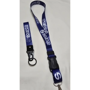 Mavi Boyun Askı İpi ve Kancalı Kumaş Anahtarlık, Otomobil Ayna İp Anahtarlık (2li)
