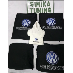 VOLKSWAGEN SİYAH OTO ÖN ARKA SERVİS KILIF 4 PARÇA (ARKA 2PARCA LOGOLU)POLAR VİTES KILIF HEDİYELİ