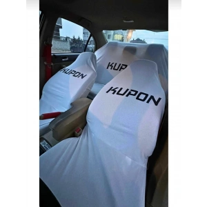 KUPON BEYAZ OTO SERVİS KILIFI ÖN VE ARKA KILIF 4 PARÇA (ARKA 2 PARCA LOGOLU) LİKRALI ESNEK 1.KALİTE YIKANABİLİR HER ARACA UYUMLU