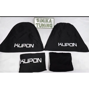 KUPON Siyah Otomobil Servis Kılıfı 1.kalite Penye kumaş Ön Arka takım 4 parça (Arka logolu) yikanabilir esnek her araca uygundur